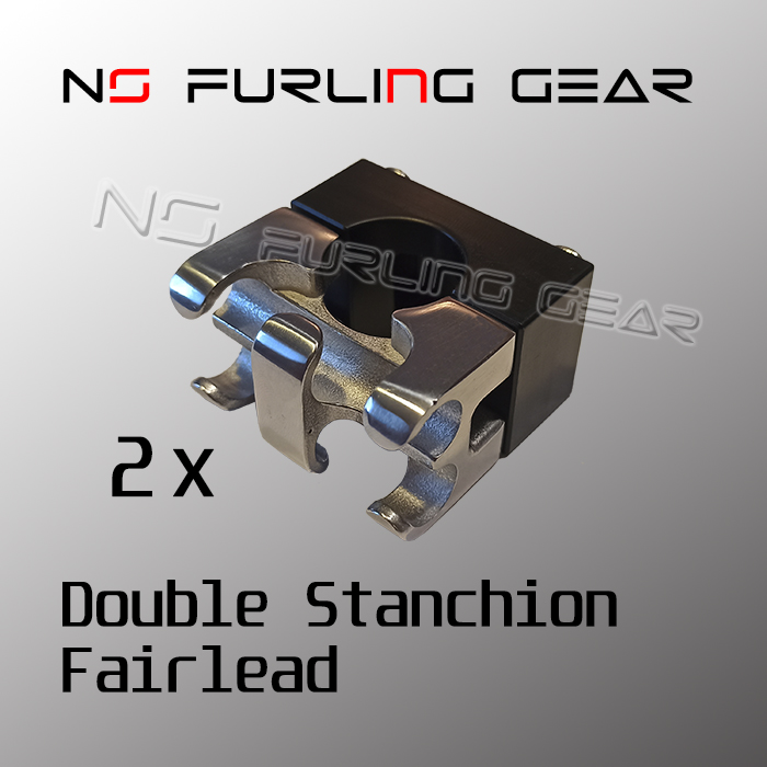 furling line stanchion mounted double fairleads